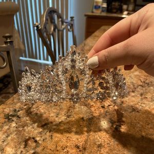 Silver Wedding Bridal Headpiece Rhinestone Crystal Tiara